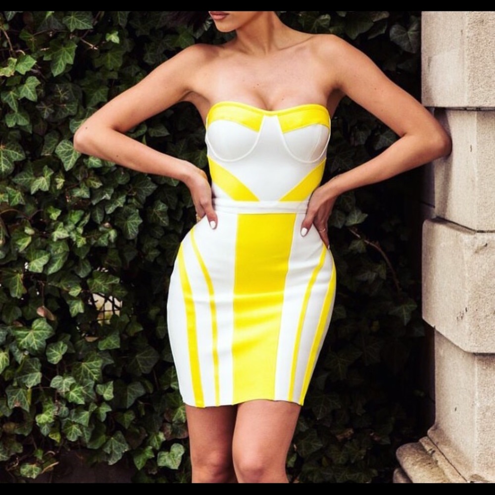 Yellow mini dress